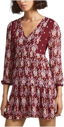Pepe Jeans London Short Kleedjes - Dames - Korte kleedjes - Rood - XS - Kleedjes