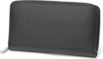 Louis Vuitton Black Noir Taiga Leather Long Wallet (Bi-Fold) (Pre-Owned)