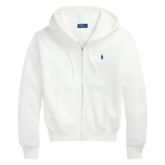 Polo Ralph Lauren Zip-throughs, female, White, Size: XS Double-Knit Full-Zip Hoodie