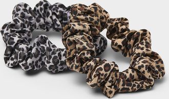 Simons Womens Leopard print scrunchies Set of 2