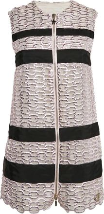 Moncler Abito smanicato con motivo catena - Grigio