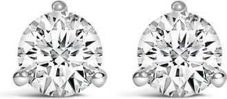 House of Brilliance 14K White Gold 1.0 Cttw 3-Prong Martini Set Brilliant Round-Cut Solitaire Lab Grown Diamond Screwback Stud Earrings at Nordstrom