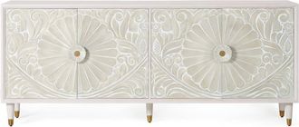 Giner&Colomer Aparador madera de mango en detalles dorados blanco