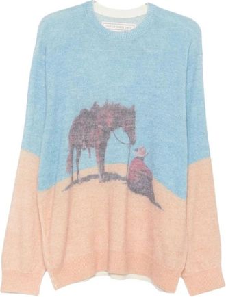 One Of These Days So Far Away Printed Sweater - Heren - Ronde hals truien - Veelkleurig - XL - Wol - Truien & Vesten