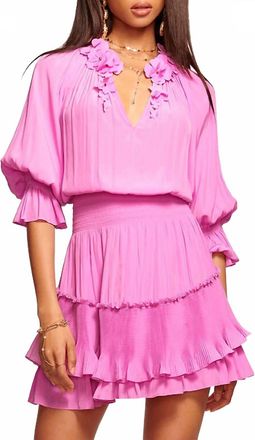 Ramy Brook Allison Pleated Mini Dress In Pink