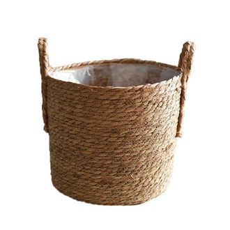 OEM Cesta De Junco Marino, Asas Integradas, Forro Impermeable, Maceta, Almacenamiento De Plantas, Interior/oficina/balc&oacute;n
