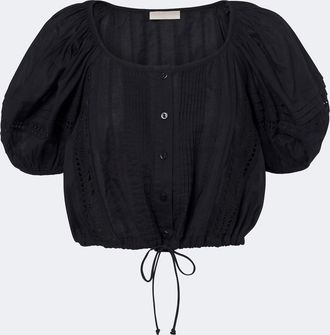 Ulla Johnson Crop top Clara de algod&oacute;n bordado