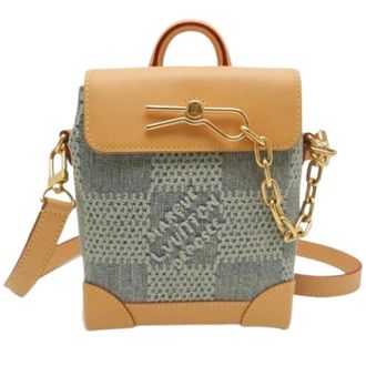 Louis Vuitton Pre-owned Mini Shoulder Bag - Dames - Pre-owned - Blauw - Maat: ONE Size Katoen