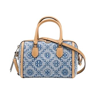 Tory Burch Tory Burch, Handbags, female, Blue, Size: ONE SIZE T Monogram Petite Barrel Bag