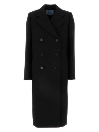 コート PRADA Double-breasted coat Prada Double Breasted Coat Black Wool-Angora Size 40 | eBay