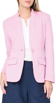 Gibsonlook Inverted Notch Collar Cotton Blend Knit Blazer in Pirouette Pink at Nordstrom, Size Xx-Small