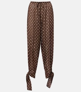 Os&eacute;ree Lumiere polka-dot tapered pants