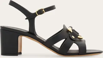 Ferragamo Women Gancini ornament sandal Black Size 6.5
