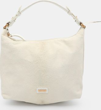 Emporio Armani White Calf Hair And Leather Hobo