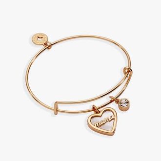 Alex and Ani Mama Mother of Pearl Bangle in Gold at Nordstrom