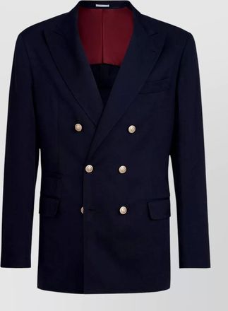 Brunello Cucinelli double breasted blazer structured shoulders notch lapel