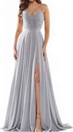 Colors Dress Chiffon Gown In Grey