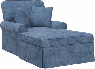 vidaXL Chaise Lounge Con Falda Con Coj&iacute;n Azul 157 X 91 X 91 Cm Ares Vidaxl