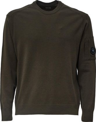 C.P. Company Extrafine Merino Wool Crewneck Sweater With Iconic Lens Detail