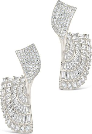 Sterling Forever Hartford CZ Fan Drop Stud Earrings