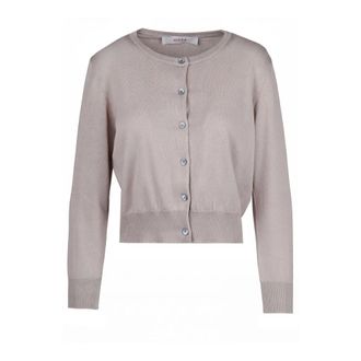Jucca Cardigans, female, Beige, Size: XS Cardigan cropped in cotone