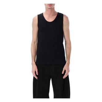 Christophe Lemaire Sleeveless Tops, male, Black, Size: XL Rib Tank Top