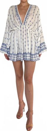 Rococo Sand June Kaftan Mini Dress In White