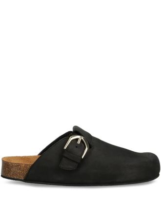 Alohas buckle-fastening leather slides - Black