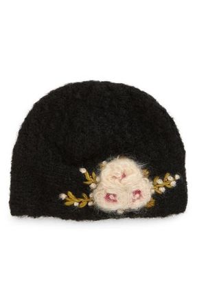 FRENCH KNOT Mae Mohair Blend Cloche in Black at Nordstrom