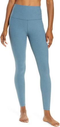 Beyond Yoga Caught in the Midi High Waist Leggings in Teal Sea Heather at Nordstrom, Size X-Large