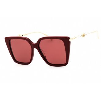 Gucci Ladies Gold Tone Rectangular Sunglasses GG1967S