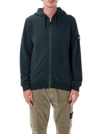 Stone Island Dark Green Zip Up Hoodie