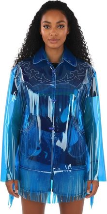 Maison Margiela Blue Solid Shirt Collar Jacket