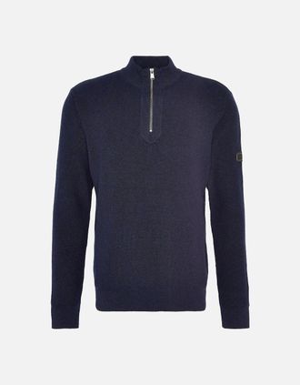 Barbour Mens Barbour International Crawley Half-Zip Knit - Navy - Size: 42