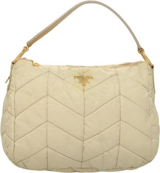 Prada Beige Nylon Shoulder Bag (Pre-Owned)