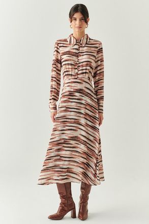 Exquise Fallon Chiffon Midi Dress in Brown at Nordstrom, Size Xx-Large