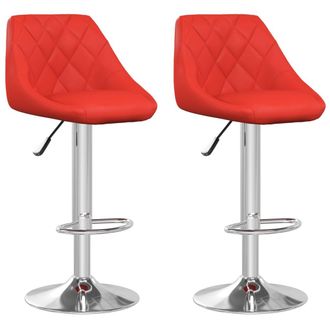 vidaXL Taburetes De Cocina 2 Unidades Cuero Sint&eacute;tico Rojo Vidaxl