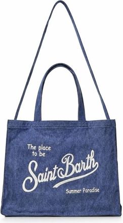 MC2 Saint Barth Vanity Schoudertas - Dames - Shoppers - Blauw - ONE Size - Denim - Tassen