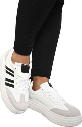 Ikrush Striped Lace Up Trainerscasual Low Ankle Regular Casual Black