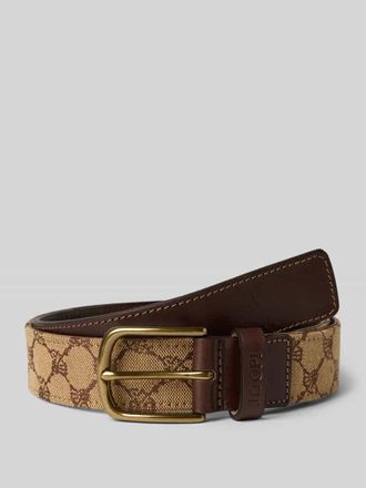 Joop G&uuml;rtel mit Logo-Muster und Dornschlie&szlig;e in Mittelbraun, Gr&ouml;&szlig;e 105