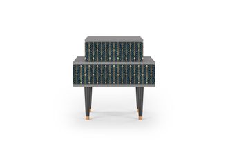 StoryZ Mesita de noche azul y amarillo 2 cajones L 58 cm