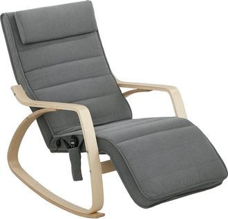 STILVORA Sill&oacute;n Mecedor Con Funci&oacute;n De Masaje, Calefacci&oacute;n Lumbar, 3 Modos, Tapizado En Tela, Gris