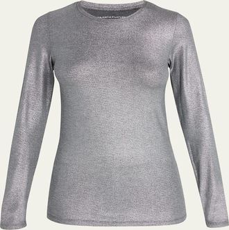 Majestic Filatures Metallic Long-Sleeve Viscose Tee