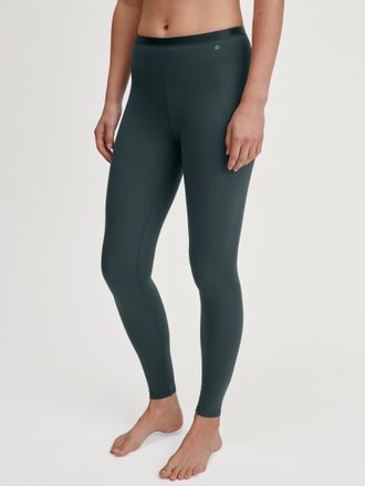 CALIDA Leggings CALIDA Natural Comfort, Damen, Gr. M (44/46), N-Gr, deep emerald gr&uuml;n, Single Jersey, Obermaterial: 92% Baumwolle, 8% Elasthan, eng lang, Hos