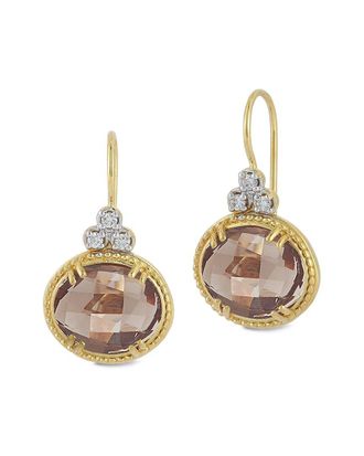 I.Reiss Company 14K 7.73 Ct. Tw. Diamond & Smokey Topaz Earrings