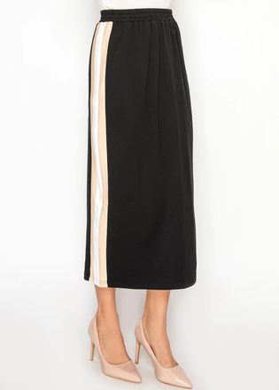 YAL New York Black Cotton Midi Skirt