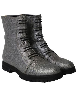Jimmy Choo London Womens Polyester Glitter Combat Boot (Authentic Pre-Loved)