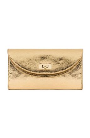 Sandro Mambo metallic leather clutch in Gold at Nordstrom, Size Medium
