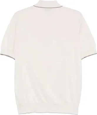 Brunello Cucinelli Mens Contrasting-Trim Polo Shirt Ss25 M