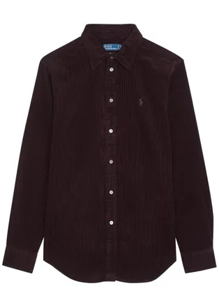 Polo Ralph Lauren Logo-embroidered Corduroy Shirt - Dark Brown - S (UK8-10 / S)